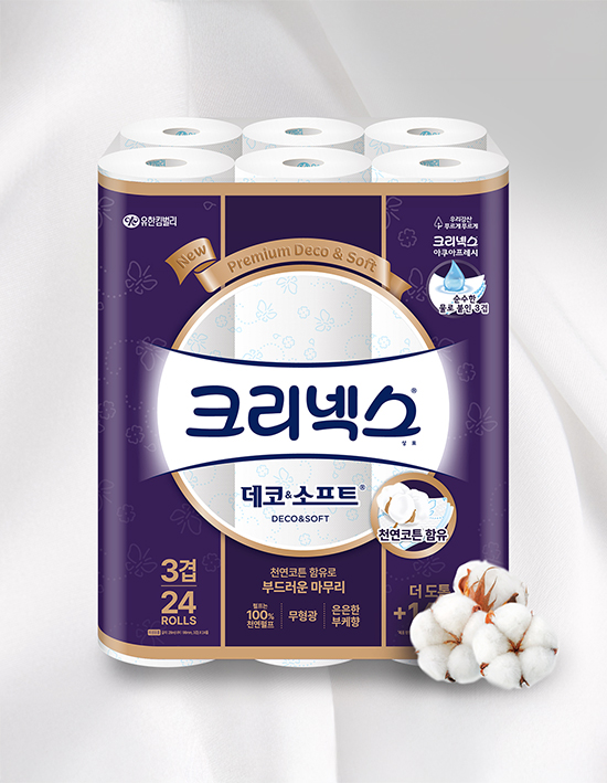 [크리넥스] 3겹 데코앤소프트 화장지 (28MX24롤)