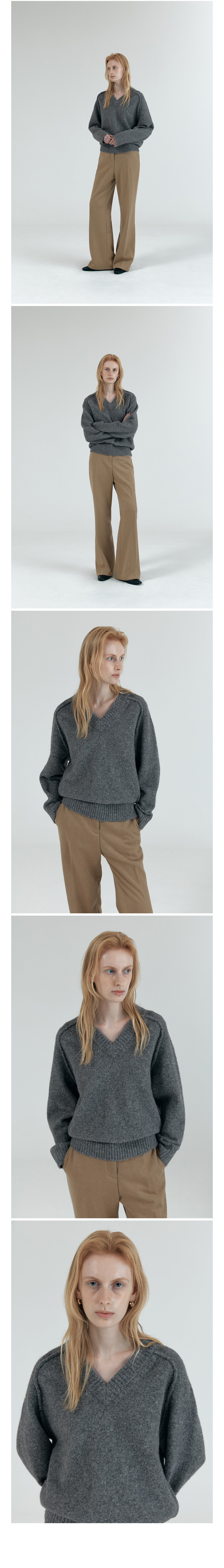 [시야쥬] 루즈 핏 브이넥 헤비 니트_블랙 (SIKN2170) 상세 이미지 5