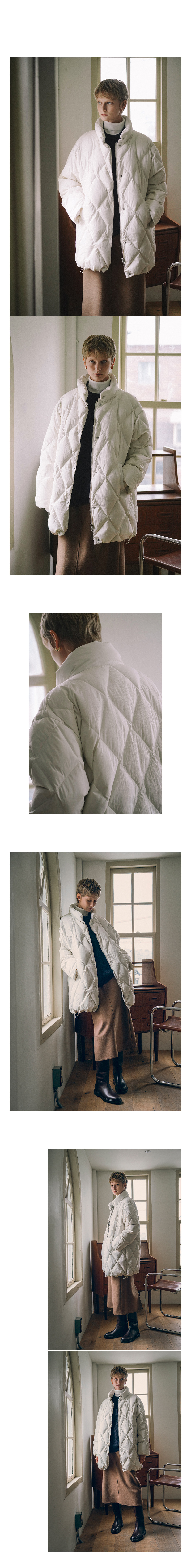 [시야쥬] 다이아 퀼팅 하프 패딩_라이트베이지(SIOT4122) 상세 이미지 1