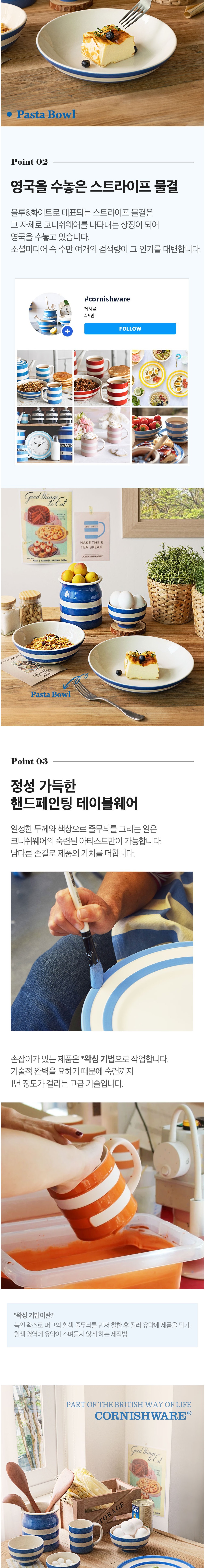 [코니쉬웨어] 블루 파스타볼 24cm (단품) 상세 이미지 2