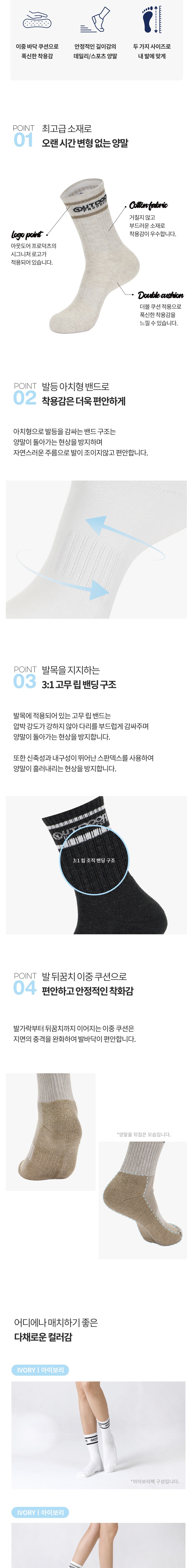 [아웃도어 프로덕츠] 라인 더블 쿠션 크루 5팩 상세 이미지 2