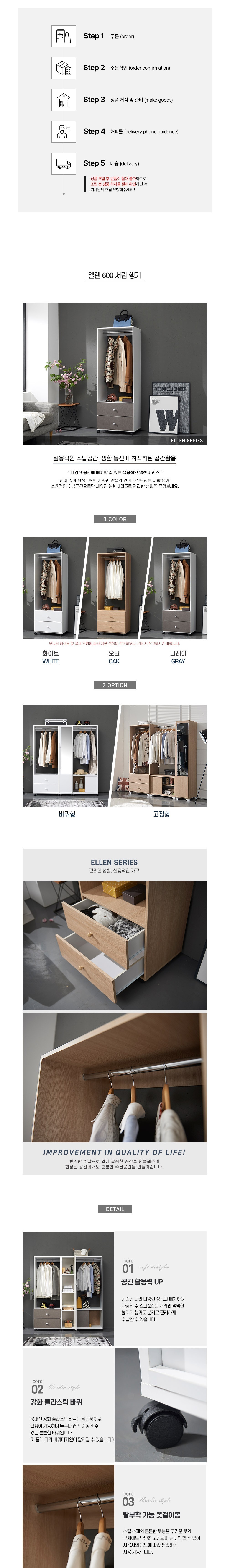 [인터데코] 오픈형 옷장 행거장 드레스룸 서랍장 P0000DJE 상세 이미지 2