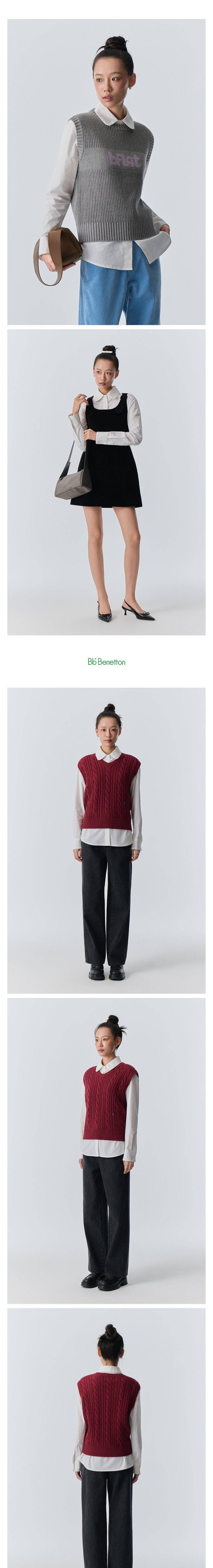 [비플랫베네통] 라운디드 카라 셔츠 (White) 상세 이미지 1