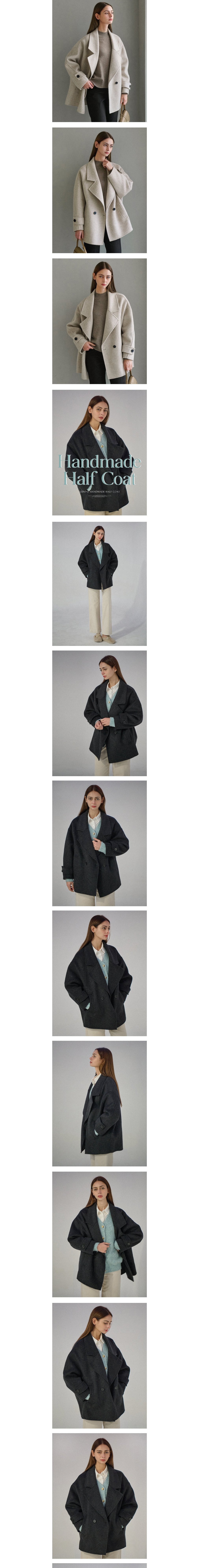 [블랑유] 루닌 핸드메이드 하프 코트 2 colors (택 1) 상세 이미지 2