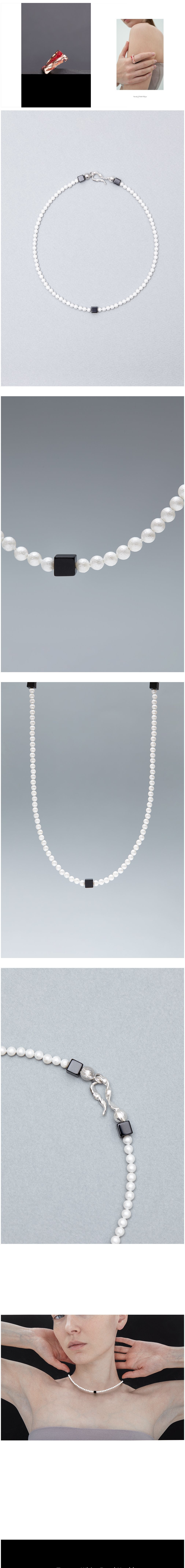[하지나] 4mm Texture White Pearl Necklace 상세 이미지 1