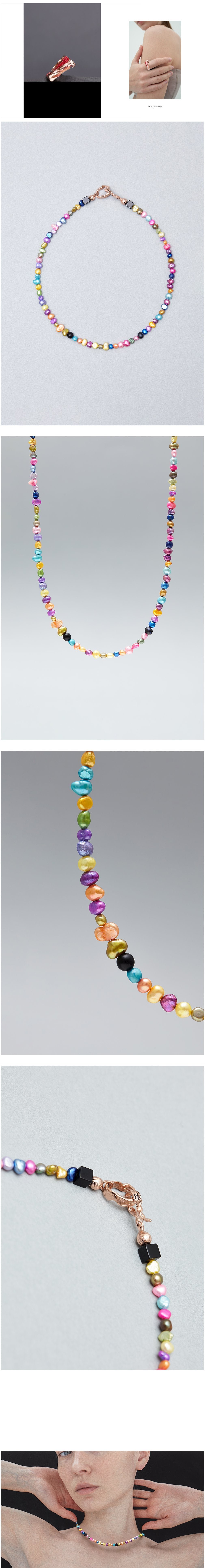 [하지나] Rainbow 5.5mm Freshwater Pearl Necklace 상세 이미지 1