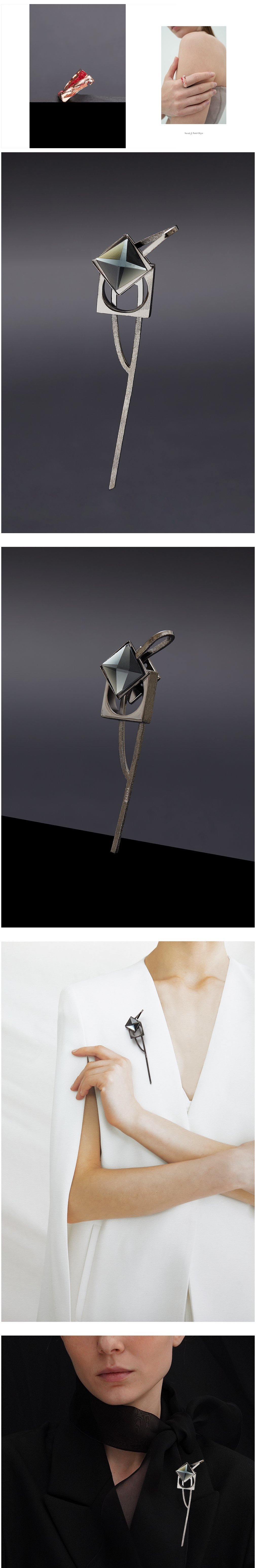 [하지나] Noir Theoria Brooch - Square (단품) 상세 이미지 1