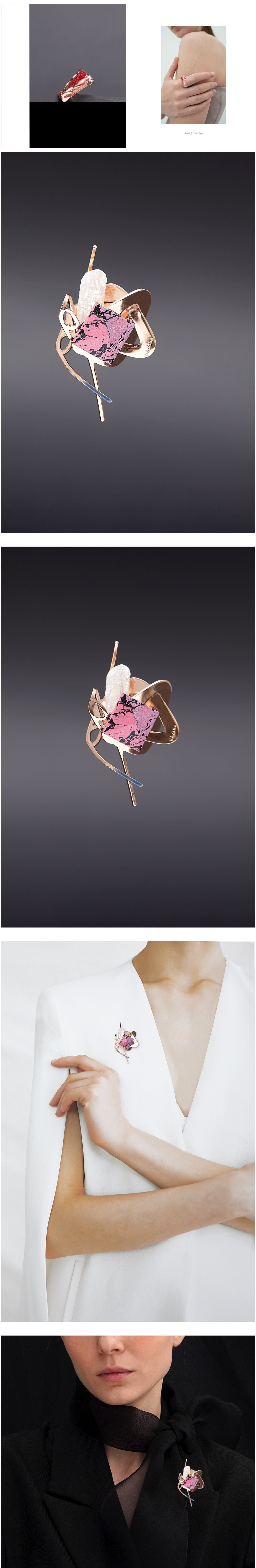 [하지나] Dancing Objet No.19 Duo Petit Brooch - RG (단품) 상세 이미지 1