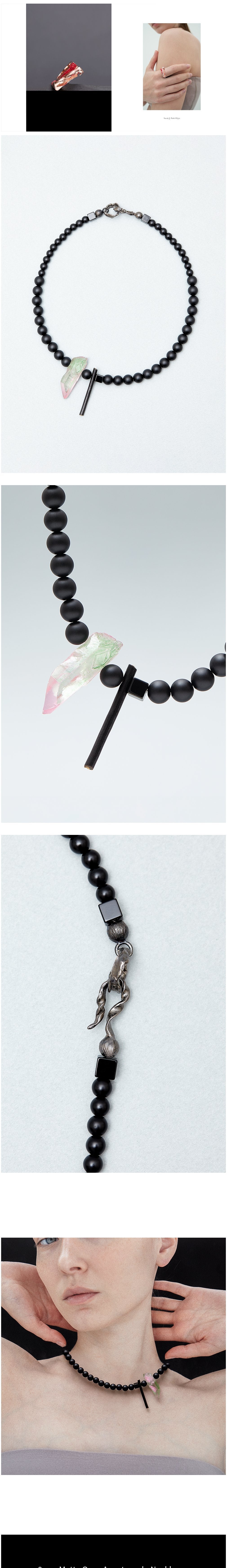 [하지나] 8mm Matte Onyx Avant-garde Necklace 상세 이미지 1