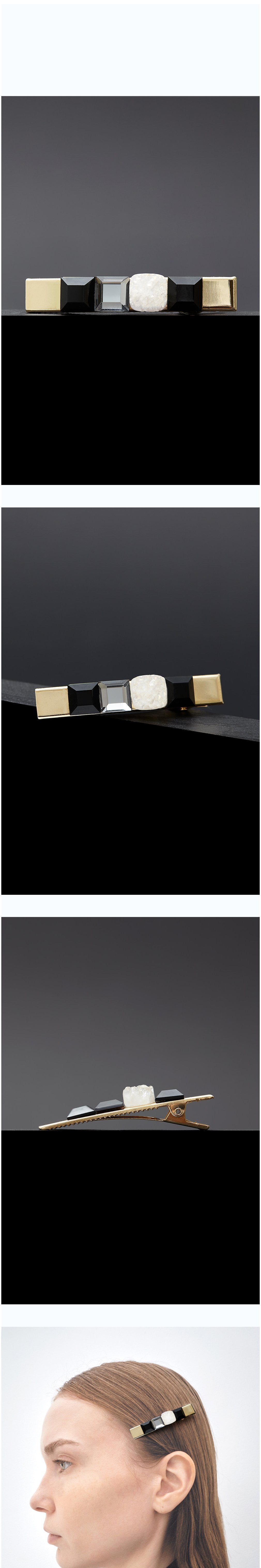 [하지나] White Druzy Agate Hairpin (단품) 상세 이미지 1