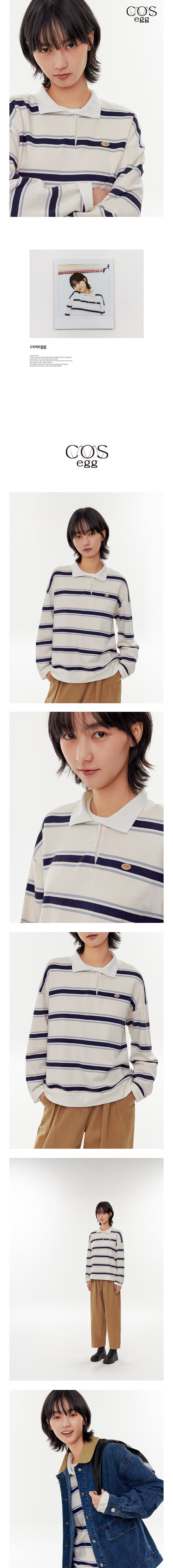 [코스에그] 이븐 스트라이프 칼라 스웻셔츠_EFSTS202 상세 이미지 1
