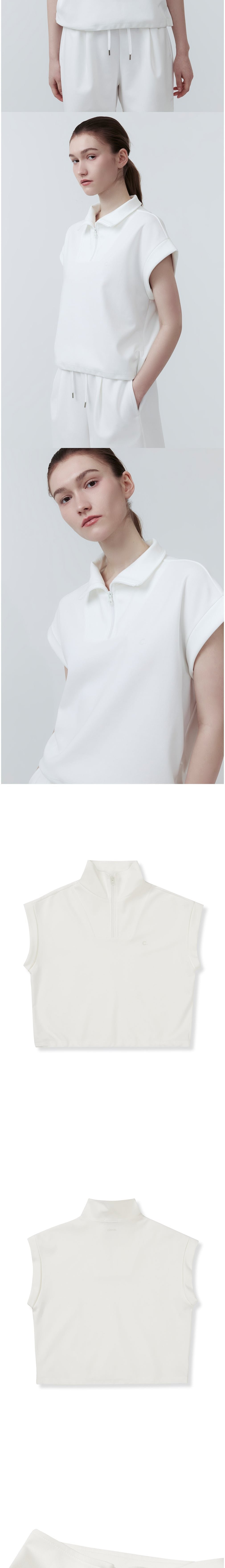 [클로브] 소프트 하프 집업 베스트 (아이보리) 상세 이미지 2