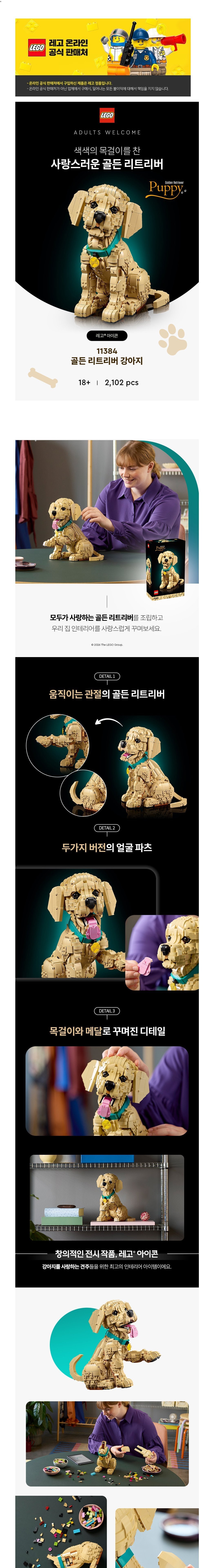 [레고] 아이콘 11384 골든 리트리버 강아지 (단품) 상세 이미지 1