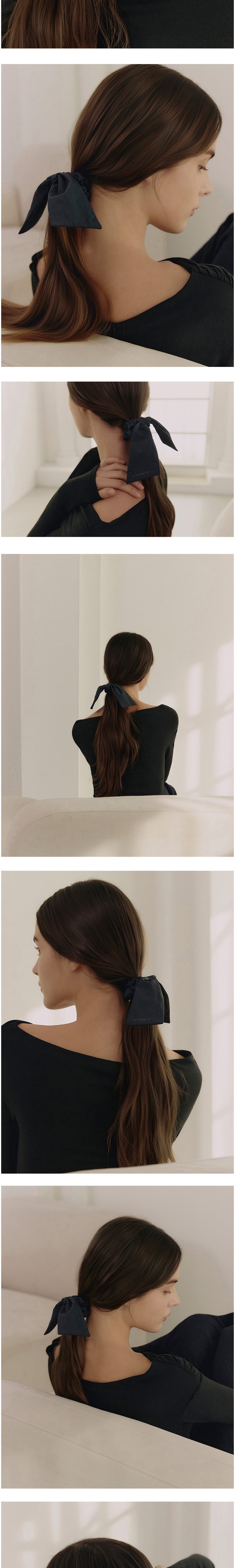 [이에르로르] 리본 테일 자수 헤어 스크런치 모던블랙 HL6H63600BKXXX (단품) 상세 이미지 2