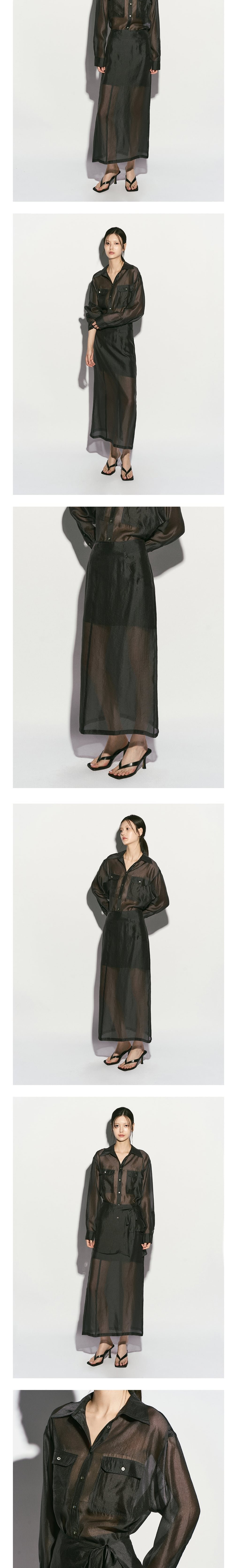 [리이] SHEER CUPRO MAXI SKIRT MIDNIGHT NAVY 상세 이미지 2