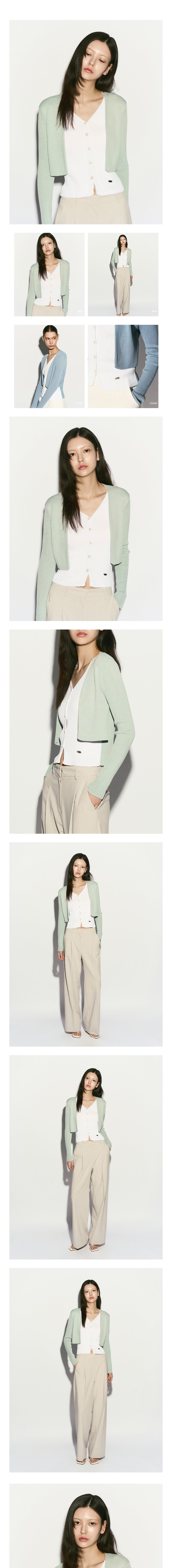 [리이] RIBBED ATTATCHED-LAYER TOP MINT 상세 이미지 1