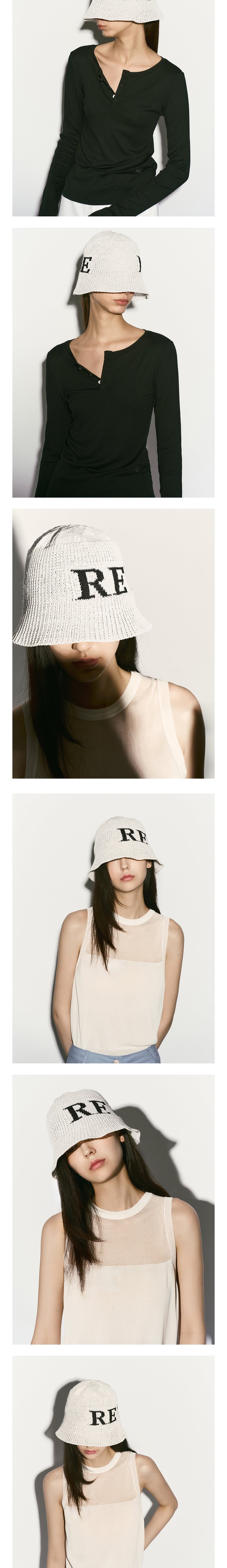 [리이] LOGO BUCKET HAT IVORY 상세 이미지 2
