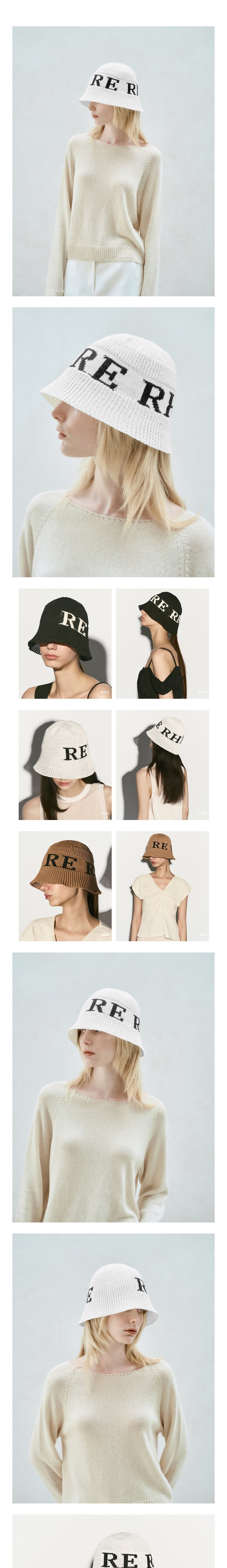 [리이] LOGO BUCKET HAT IVORY 상세 이미지 1