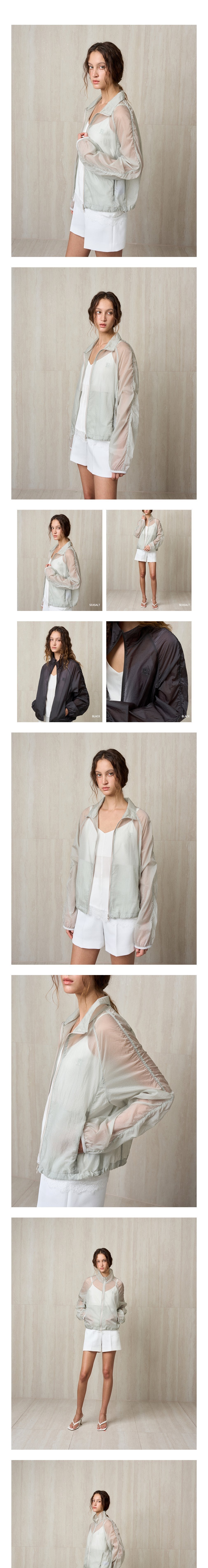 [리이] SHEER WINDBREAKER JACKET SEASALT 상세 이미지 1