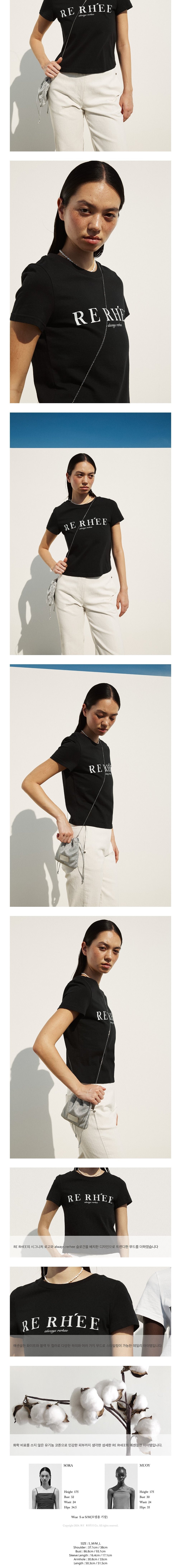 [리이] RERHEE COTTON T SHIRT BLACK 상세 이미지 2
