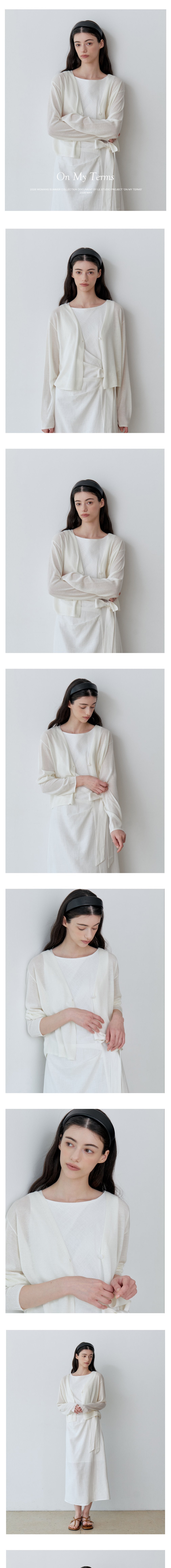 [르스튜디오]SEMI-SHEER ONE-BUTTON BOLERO CARDIGAN (IV) 상세 이미지 1
