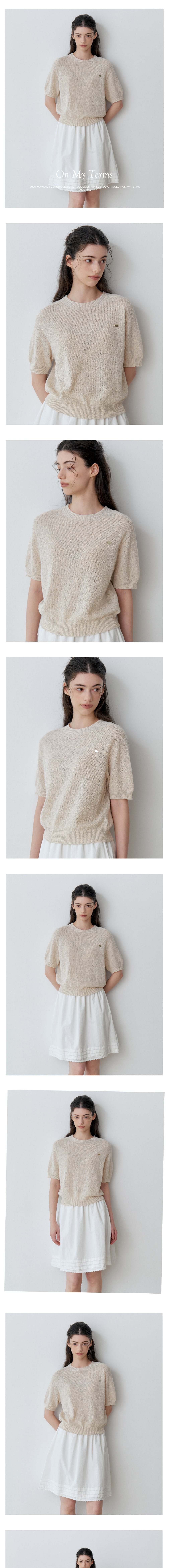 [르스튜디오] AIR COOL TEXTURE SHORT SLEEVE KNIT (LBE) 상세 이미지 1