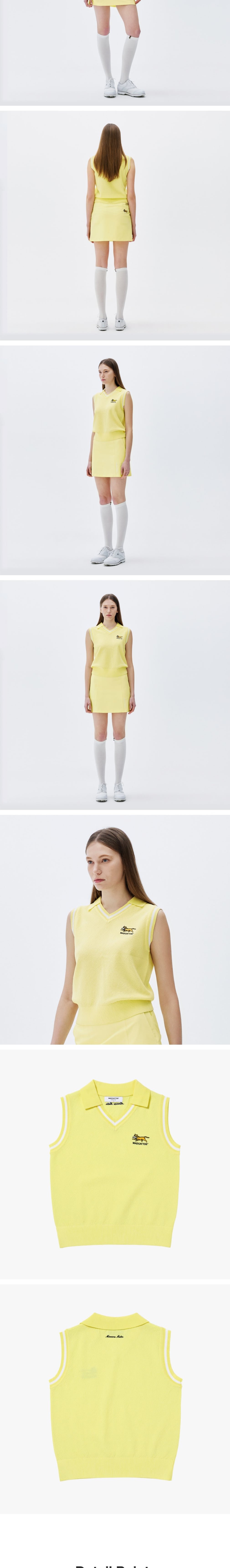 [매드캐토스] MCC W COLLAR KINT VEST-YELLOW 상세 이미지 2