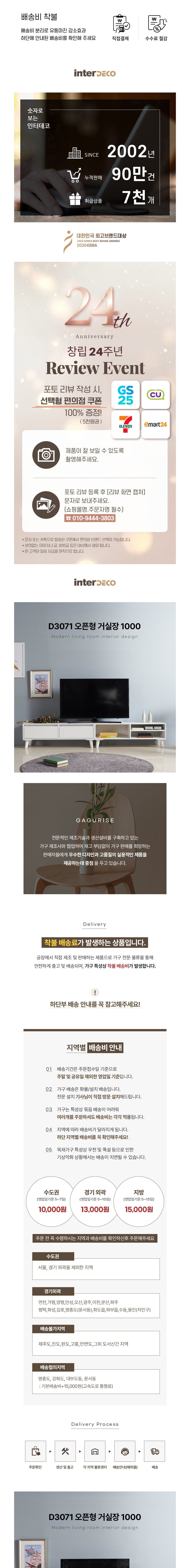 [인터데코] TV 거실장 수납장 티비다이 서랍 100cm P00000KO 상세 이미지 1