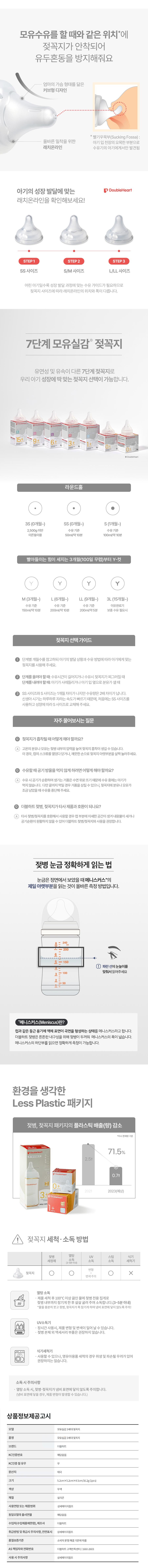 [더블하트] 3세대 젖꼭지 6개 (SS/S/M/L/LL/3L) 상세 이미지 3