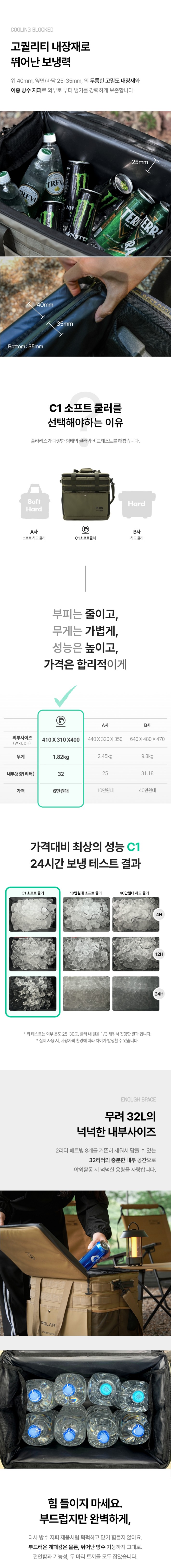 [폴라리스] C1 소프트 쿨러 32L 캠핑 보냉백 3종 (택1) 상세 이미지 2