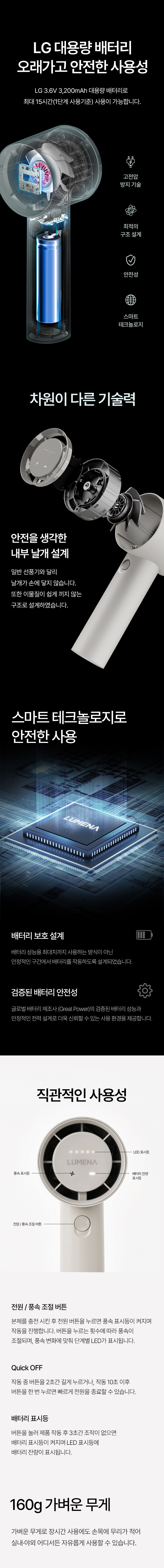 [루메나] 프리미엄 휴대용 무선 선풍기 FAN PRO JET 2PACK SET 상세 이미지 4