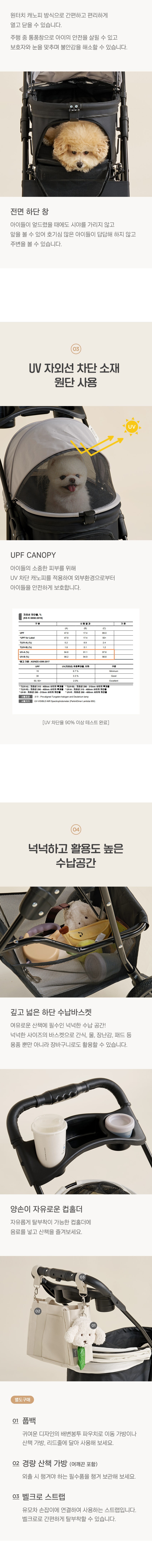 [울리] 이지폴딩 쁘띠 반려동물 유모차 3컬러 상세 이미지 5