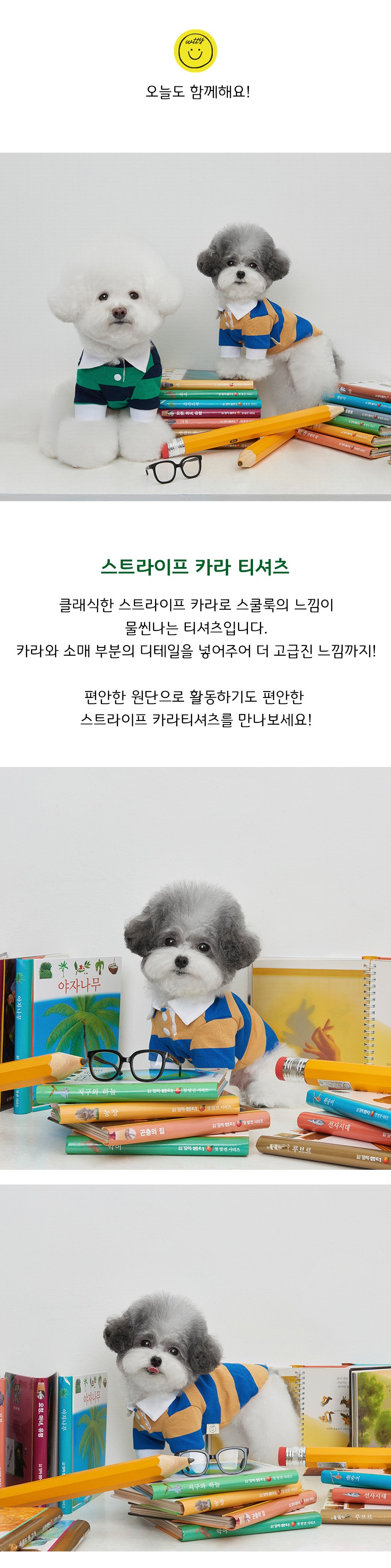 [위드토리] 스트라이프 카라 티셔츠 (옐로우) 상세 이미지 1