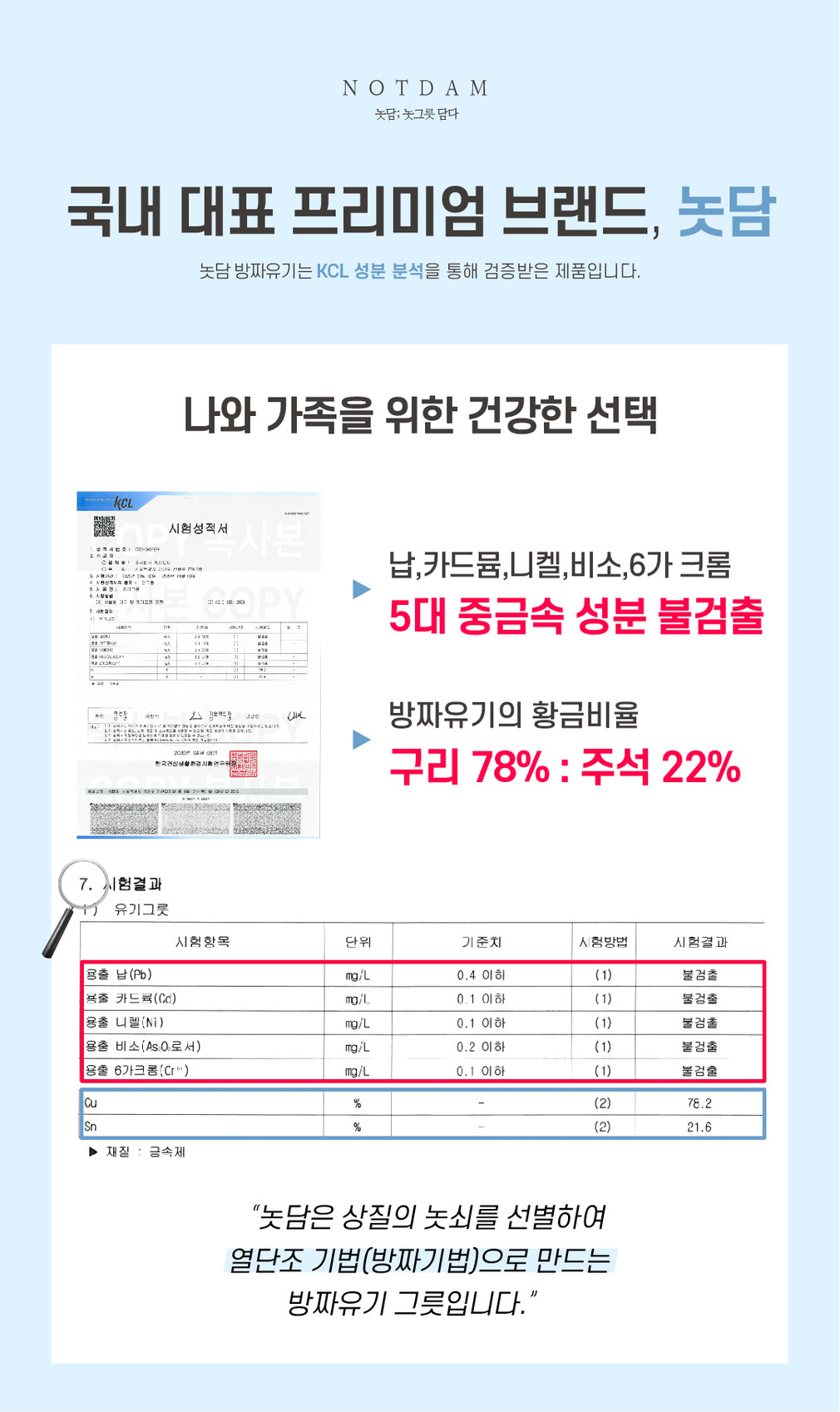 [놋담] 방짜유기 블랑 디너 커트러리 2인 6P (놋담) 상세 이미지 5