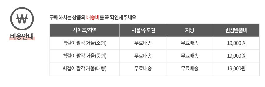 [삼익가구] 코비 벽걸이 팔각 거울 6종 (택1) 상세 이미지 6