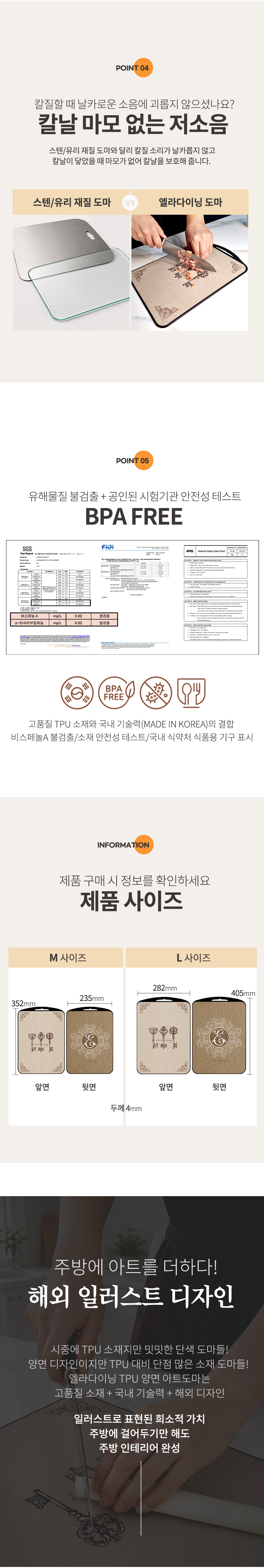 [엘라다이닝]국내 제작 TPU 양면 아트 도마 열쇠 엠블럼 3종 (택1) 상세 이미지 4