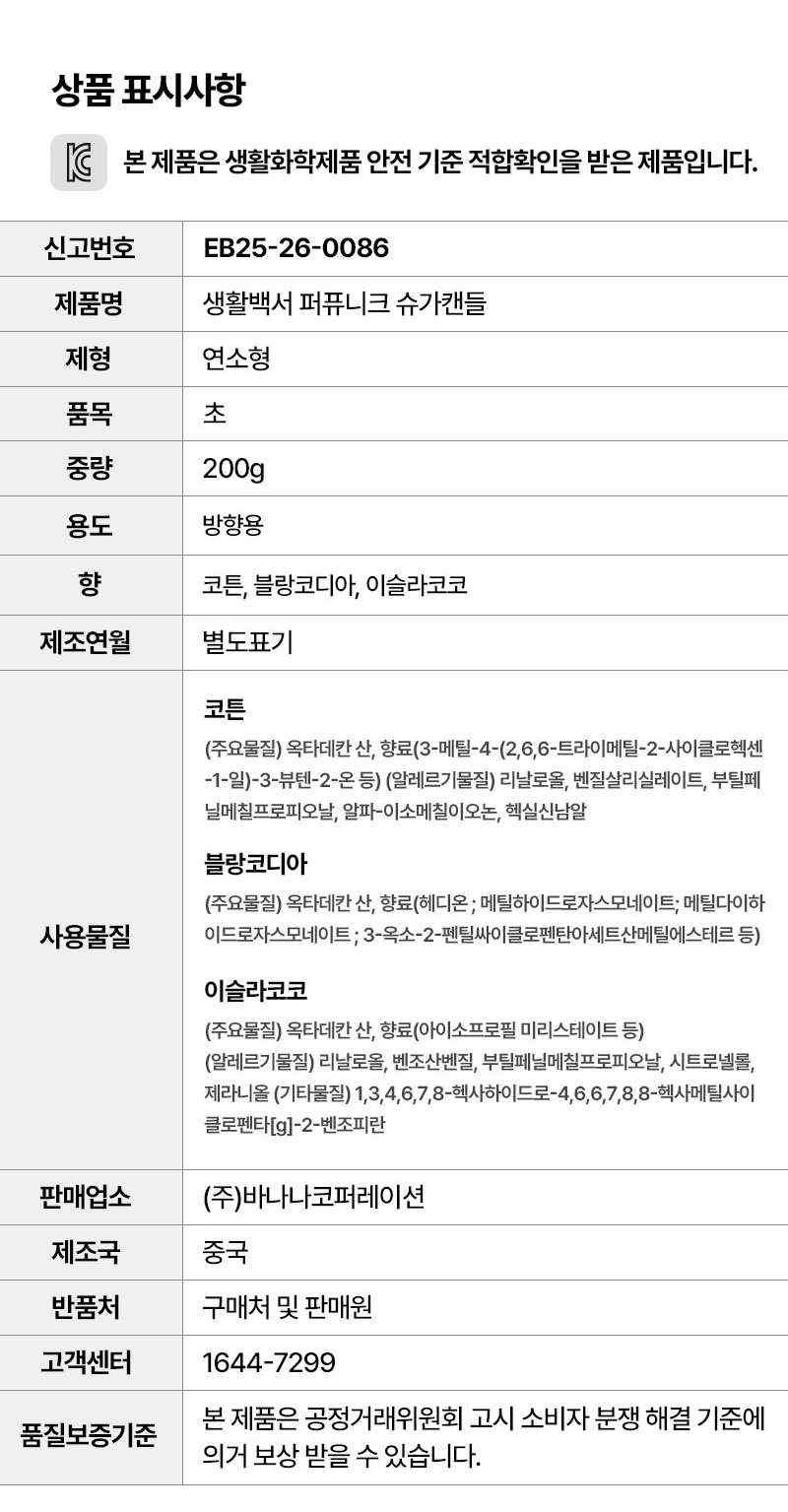 [생활백서] 퍼퓨니크 슈가캔들 세트 3종 (택1) 상세 이미지 3