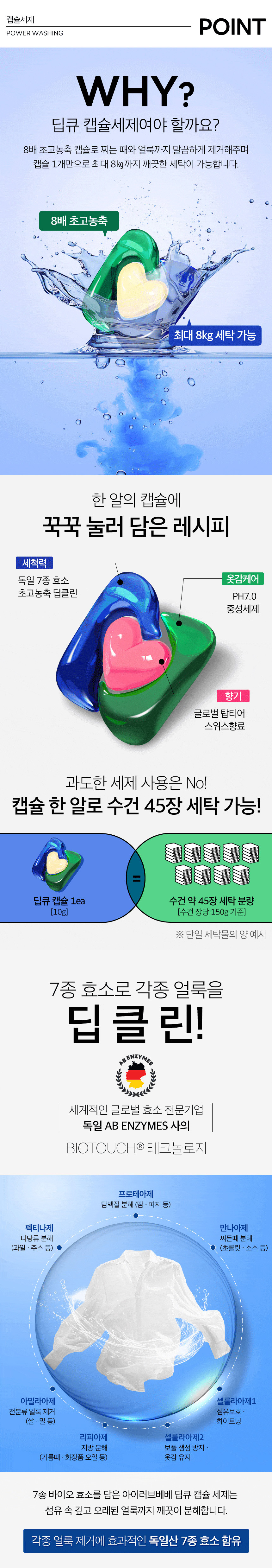 [아이러브베베] 딥큐 캡슐세제 오션브리즈 100개입 3in1 대용량 실내건조 드럼일반 겸용 상세 이미지 4