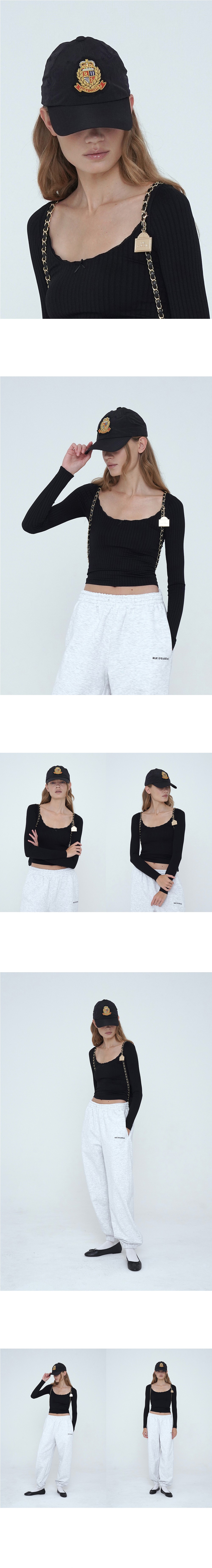 [뤼드유제니]  Royal Wappen Nylon Soft Ball Cap (BLACK) 상세 이미지 2