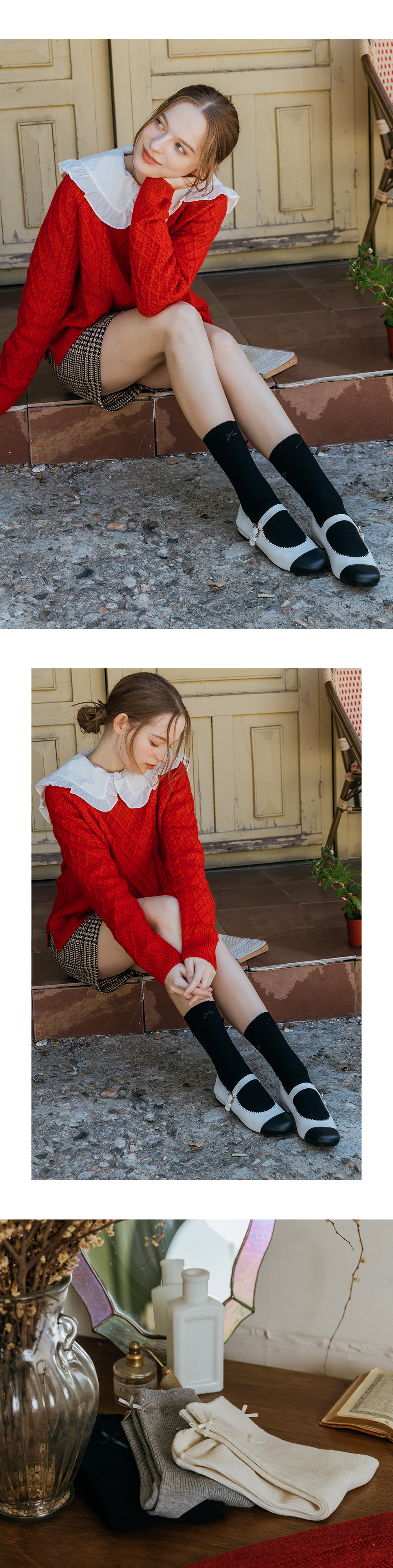 [비아리츠] 안나 숏 리본 삭스 3종 (2개입) (택1) 상세 이미지 3