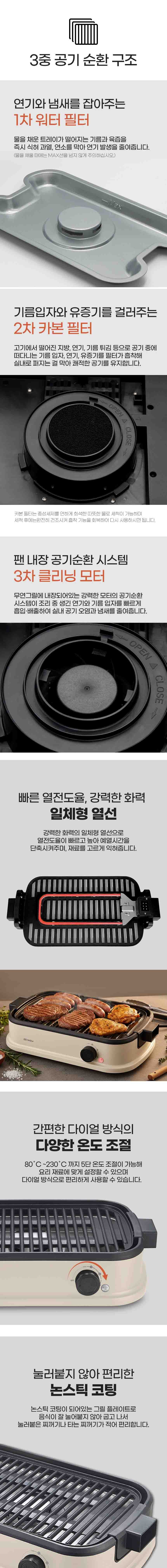 [벤하임] 연기먹는 그릴 BKGL-1800W (단품) 상세 이미지 2
