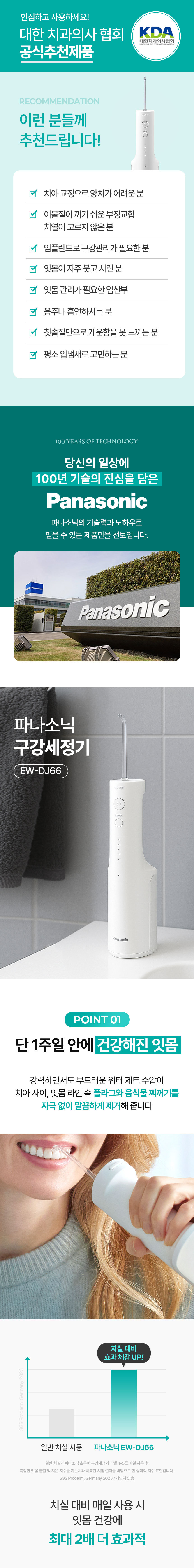 [파나소닉] 초음파 구강세정기 EW-DJ66 상세 이미지 3