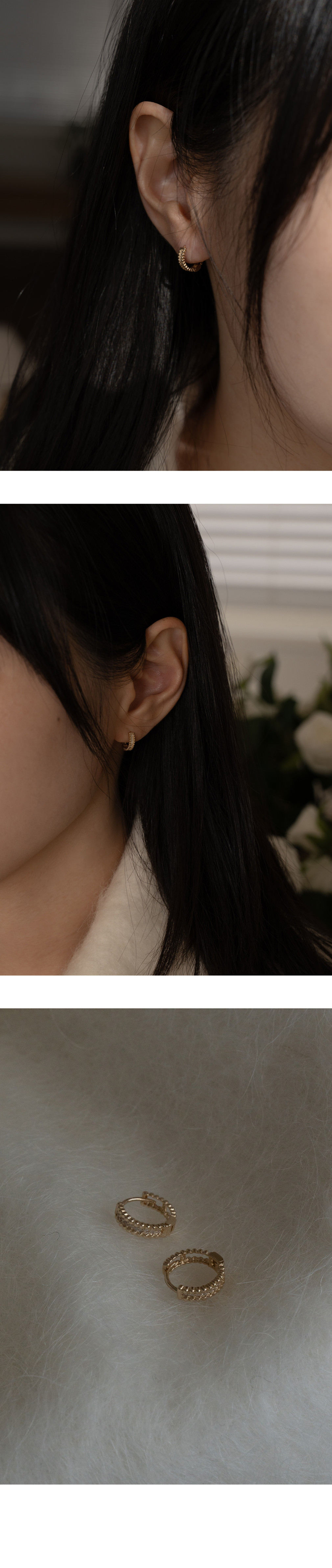 [영글로우] 14k 그레이스 파베 원터치 귀걸이 상세 이미지 4