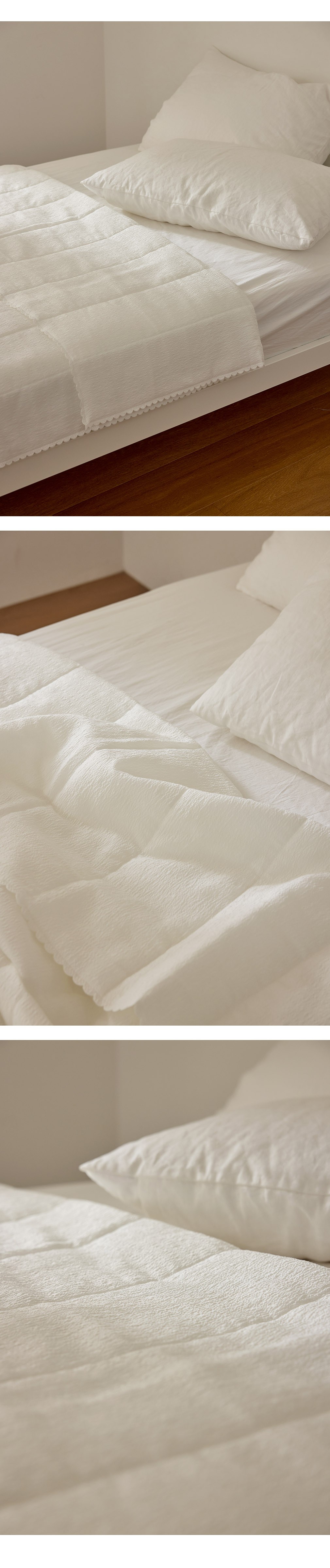 콤마씨] 스노우 리플 쿨링 차렵이불 화이트 (차렵 이불 단품) - 마켓컬리