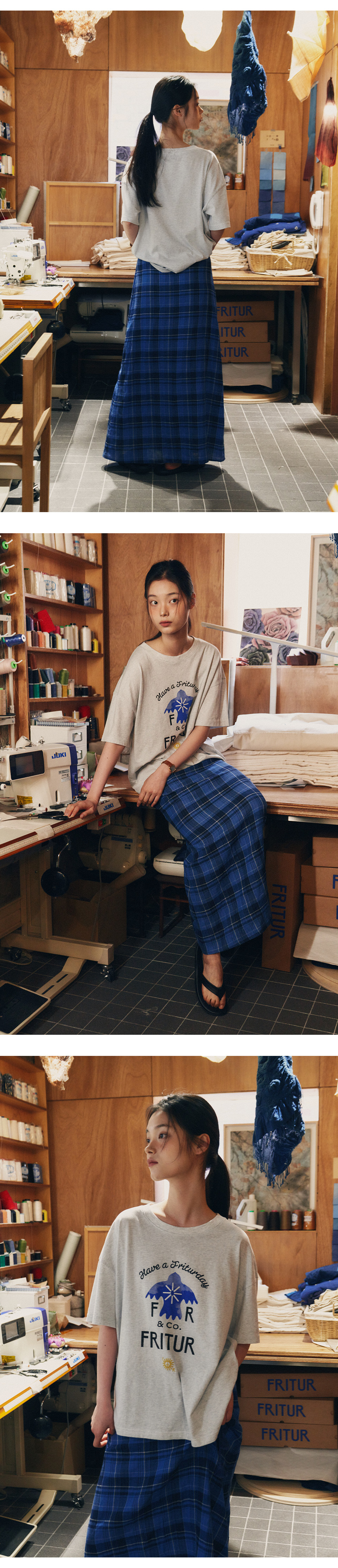 [프리터] Blue Bird T-shirt Light Grey_F262TS03 상세 이미지 2