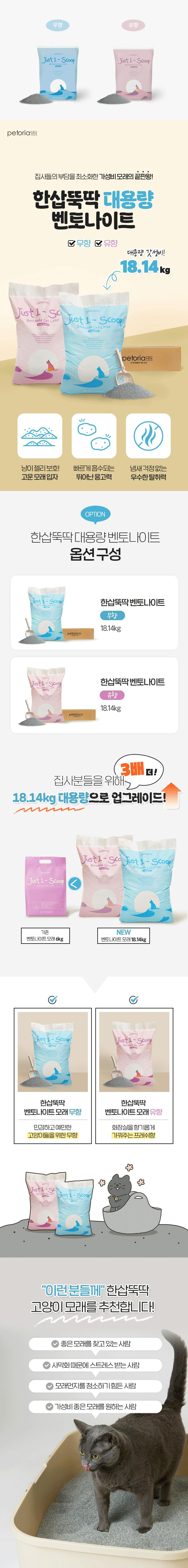 [한삽뚝딱] 대용량 미국 와이오밍 벤토나이트 고양이모래 18.14kg 2종 (택1) 상세 이미지 1