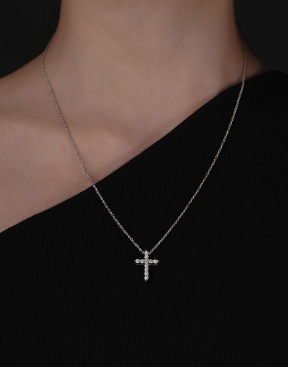 [파르테즈] 실버 크로스 로프 체인 네크리스 - 스몰 (Cross Rope Chain SV - S) 상세 이미지 1