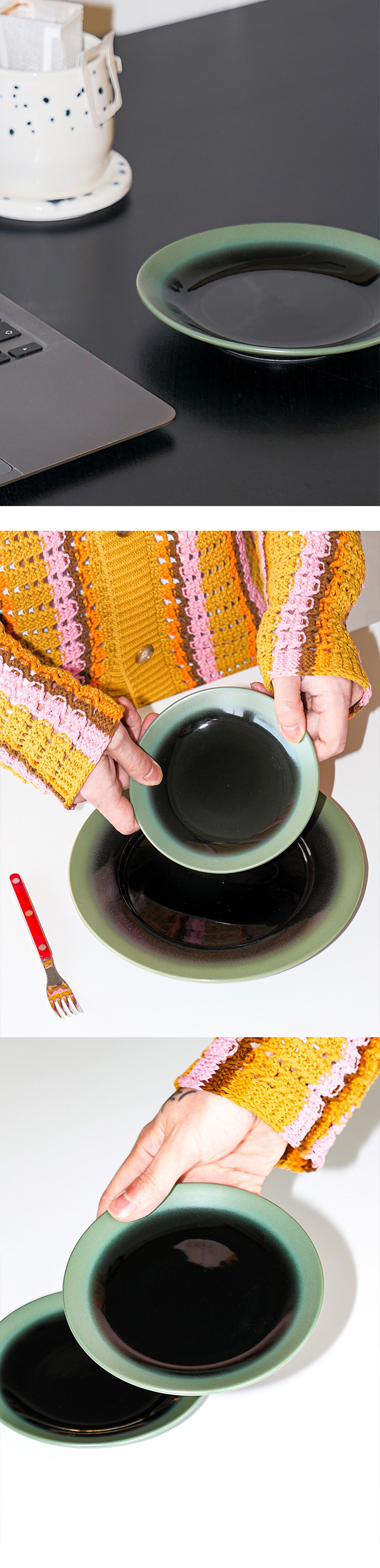 [Adam] 아담 Fog mini plate 포그미니플레이트 23:00 (Black/Green) 상세 이미지 3