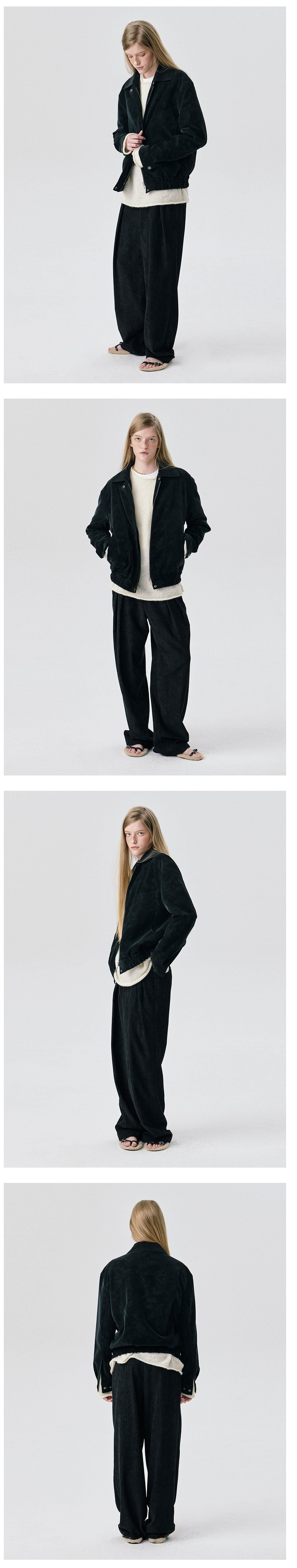 [분더캄머]Soft Suede Seam Jumper_Black 상세 이미지 2