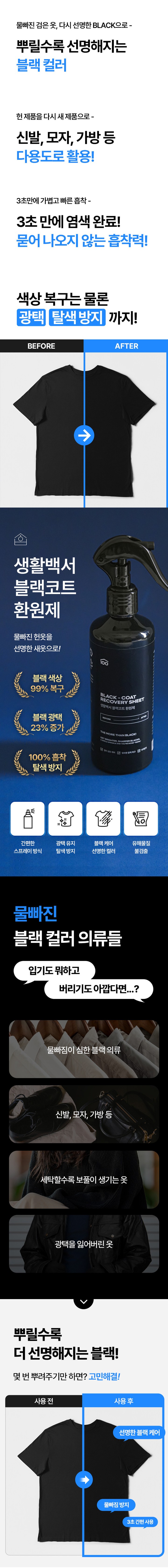 생활백서] 블랙 코트 환원제 스프레이 - 마켓컬리